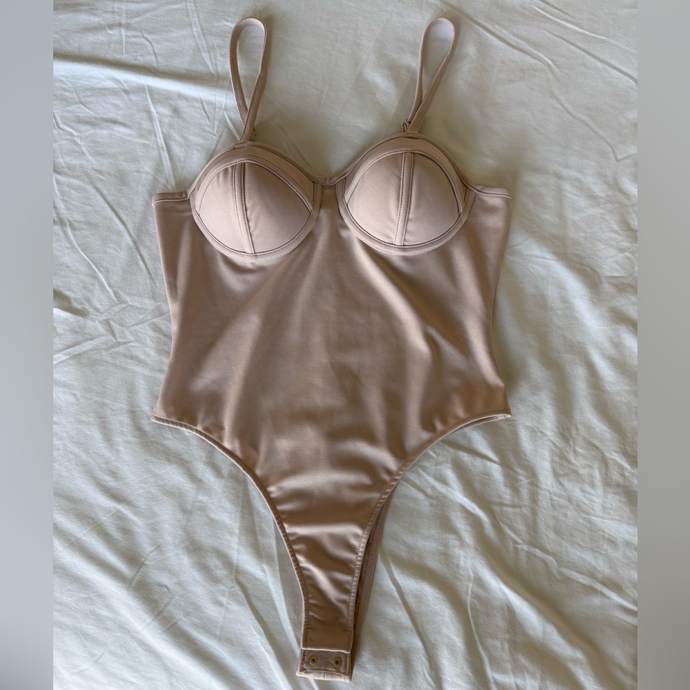 Melrose With Love Beige Molded Cup Bodysuit